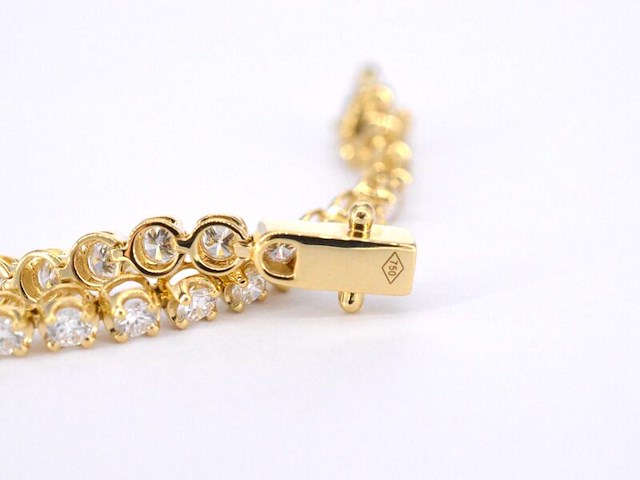 Gouden tennisarmband met 3.00 carat natuurlijke diamanten - afbeelding 6 van  8