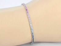 Gouden tennisarmband met 3.00 carat saffieren - afbeelding 2 van  9