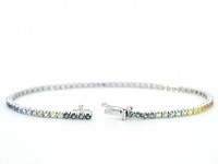 Gouden tennisarmband met 3.00 carat saffieren - afbeelding 6 van  9