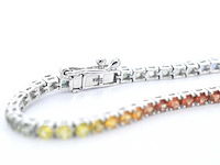 Gouden tennisarmband met 3.00 carat saffieren - afbeelding 9 van  9