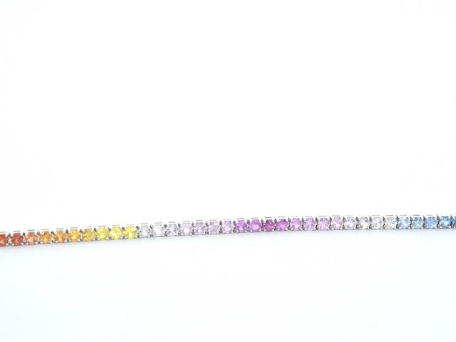 Gouden tennisarmband met 3.00 carat saffieren - afbeelding 7 van  10