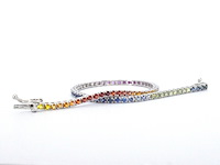 Gouden tennisarmband met 3.60 carat saffieren - afbeelding 9 van  10