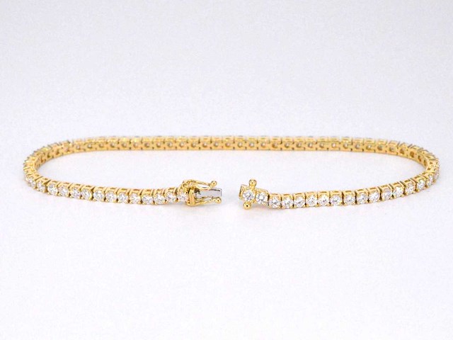 Gouden tennisarmband met 4.00 carat diamanten - afbeelding 5 van  7