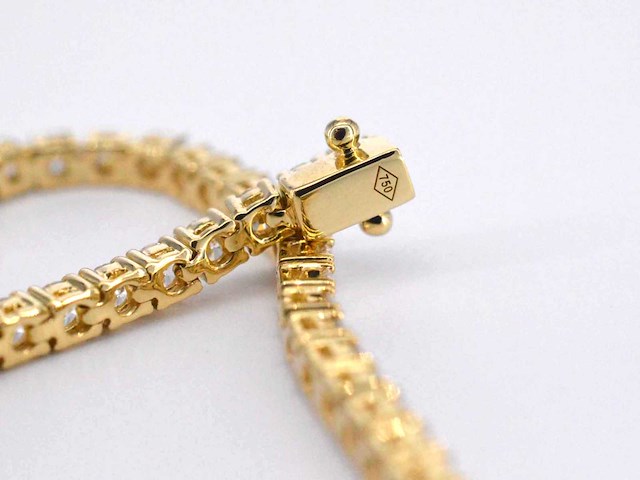 Gouden tennisarmband met 4.00 carat diamanten - afbeelding 7 van  7