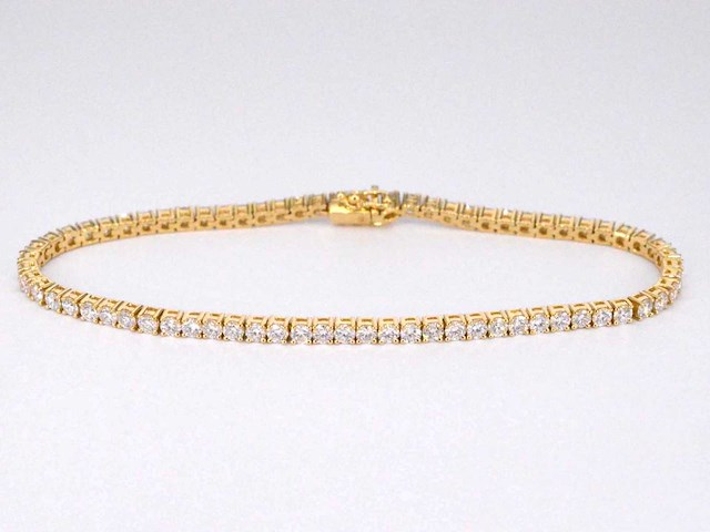 Gouden tennisarmband met 4.00 carat diamanten - afbeelding 1 van  7