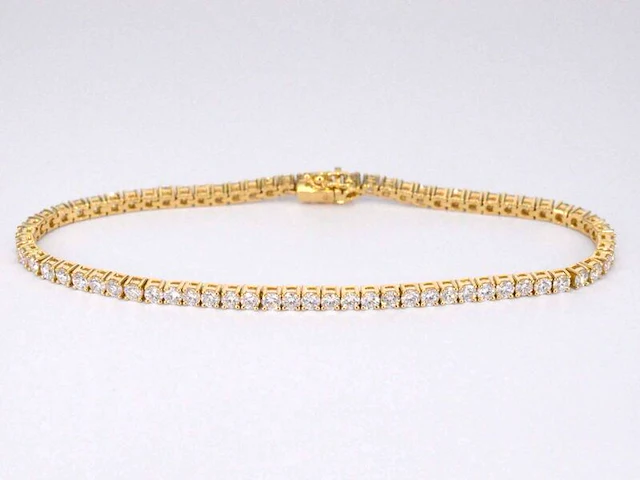 Gouden tennisarmband met 4.00 carat diamanten - afbeelding 1 van  8