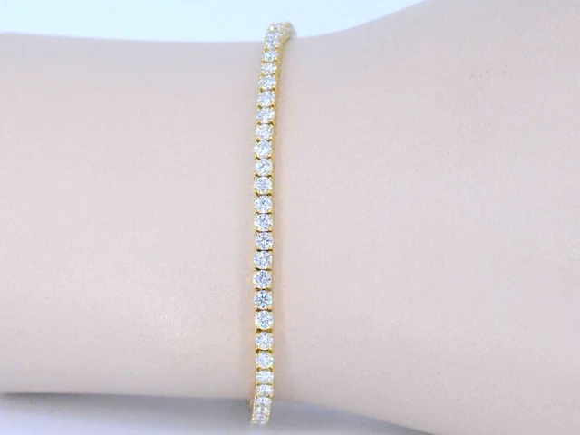 Gouden tennisarmband met 4.00 carat diamanten - afbeelding 2 van  8