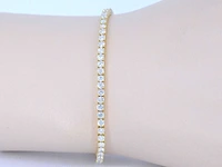 Gouden tennisarmband met 4.00 carat diamanten - afbeelding 2 van  8