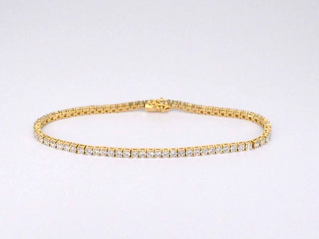Gouden tennisarmband met 4.00 carat diamanten - afbeelding 3 van  8