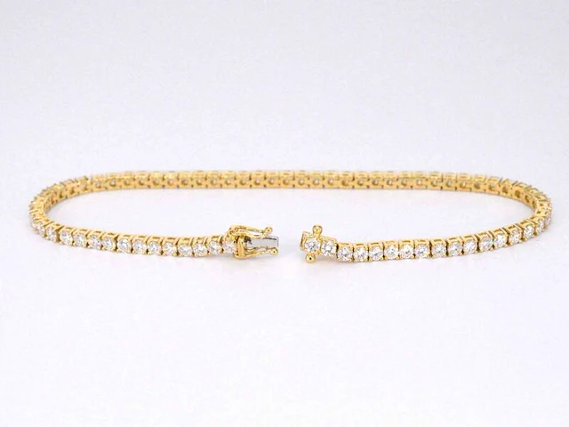 Gouden tennisarmband met 4.00 carat diamanten - afbeelding 4 van  8