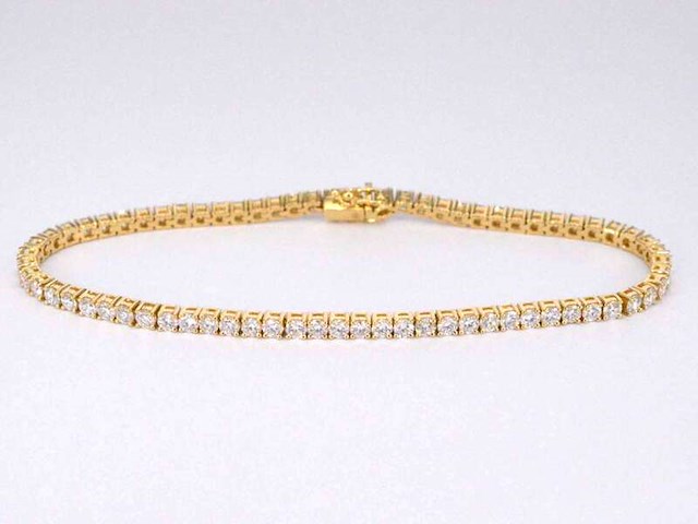 Gouden tennisarmband met 4.00 carat natuurlijke diamanten - afbeelding 1 van  8
