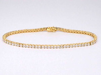 Gouden tennisarmband met 4.00 carat natuurlijke diamanten - afbeelding 1 van  8