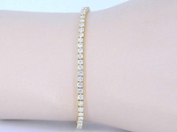 Gouden tennisarmband met 4.00 carat natuurlijke diamanten - afbeelding 2 van  8