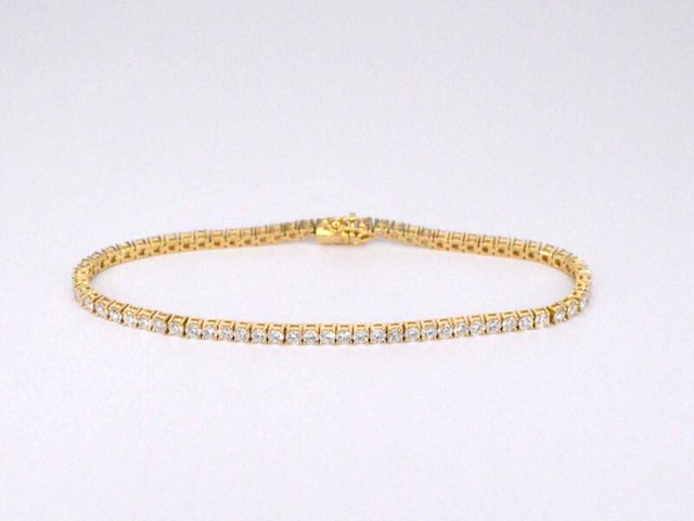 Gouden tennisarmband met 4.00 carat natuurlijke diamanten - afbeelding 3 van  8