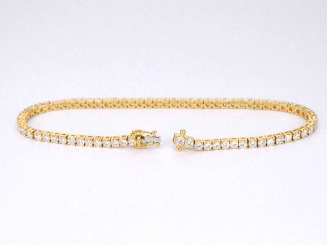 Gouden tennisarmband met 4.00 carat natuurlijke diamanten - afbeelding 4 van  8