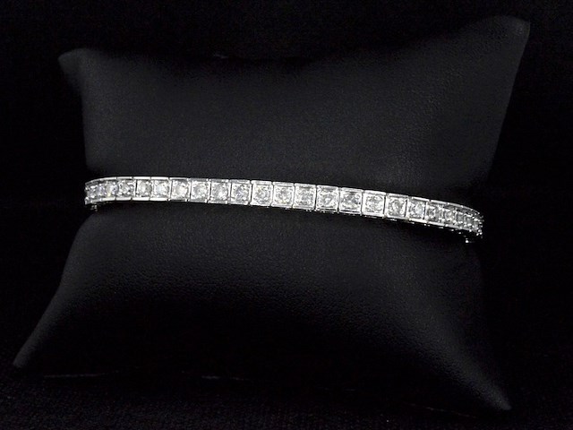 Gouden tennisarmband met 53 natuurlijke diamanten - afbeelding 3 van  9