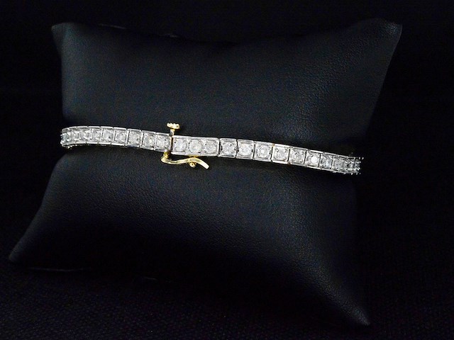 Gouden tennisarmband met 53 natuurlijke diamanten - afbeelding 5 van  9