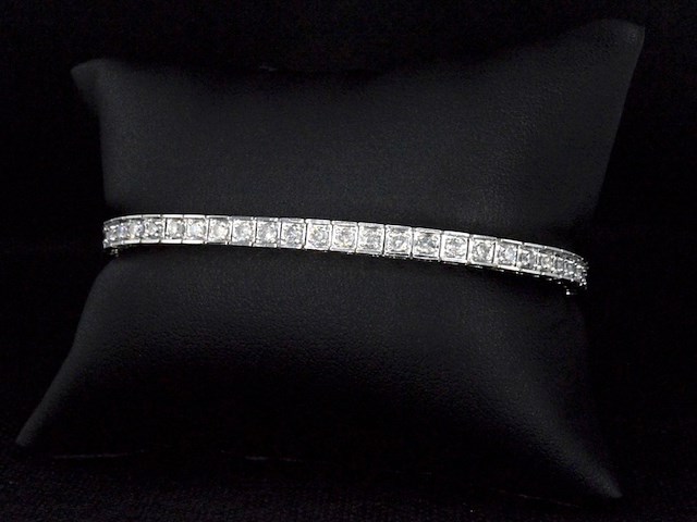 Gouden tennisarmband met 53 natuurlijke diamanten - afbeelding 3 van  9