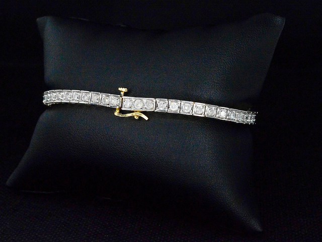 Gouden tennisarmband met 53 natuurlijke diamanten - afbeelding 5 van  9