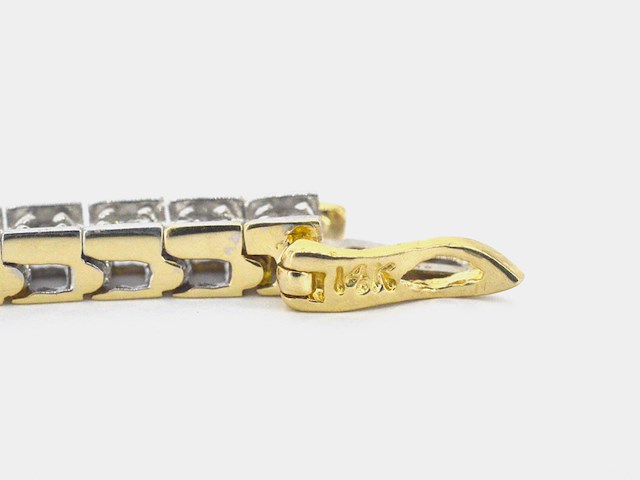Gouden tennisarmband met 53 natuurlijke diamanten - afbeelding 6 van  9