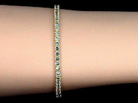 Gouden tennisarmband met 8.00 carat aan groene saffieren - afbeelding 2 van  9