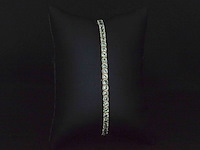 Gouden tennisarmband met 8.00 carat aan groene saffieren - afbeelding 7 van  9