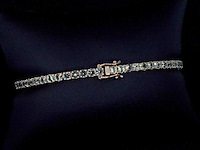 Gouden tennisarmband met 8.00 carat aan groene saffieren - afbeelding 6 van  9