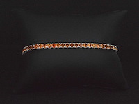 Gouden tennisarmband met 8.00 carat aan oranje saffieren - afbeelding 3 van  5