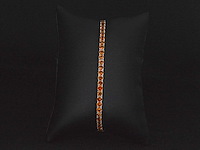 Gouden tennisarmband met 8.00 carat aan oranje saffieren - afbeelding 4 van  5