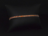 Gouden tennisarmband met 8.00 carat aan oranje saffieren - afbeelding 5 van  5