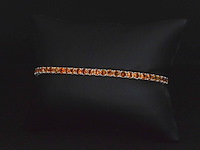 Gouden tennisarmband met 8.00 carat aan oranje saffieren - afbeelding 3 van  8