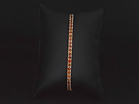 Gouden tennisarmband met 8.00 carat aan oranje saffieren - afbeelding 7 van  8