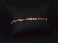 Gouden tennisarmband met 8.00 carat aan oranje saffieren - afbeelding 9 van  10