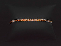 Gouden tennisarmband met 8.00 carat aan oranje saffieren - afbeelding 6 van  10