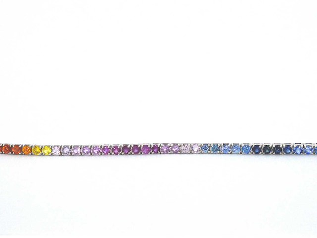Gouden tennisarmband met 8.50 carat saffieren - afbeelding 7 van  9