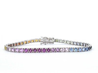 Gouden tennisarmband met 8.50 carat saffieren - afbeelding 8 van  9