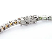 Gouden tennisarmband met 8.50 carat saffieren - afbeelding 9 van  9
