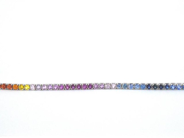 Gouden tennisarmband met 8.50 carat saffieren - afbeelding 7 van  10