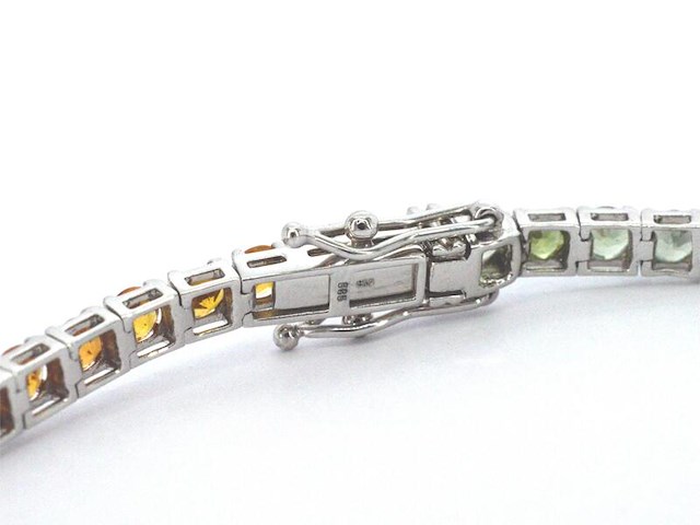 Gouden tennisarmband met 8.50 carat saffieren - afbeelding 9 van  10