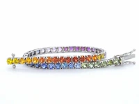 Gouden tennisarmband met 8.50 carat saffieren