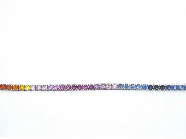 Gouden tennisarmband met 8.50 carat saffieren - afbeelding 7 van  10