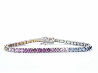 Gouden tennisarmband met 8.50 carat saffieren - afbeelding 8 van  10