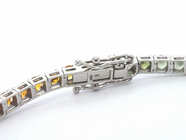 Gouden tennisarmband met 8.50 carat saffieren - afbeelding 9 van  10