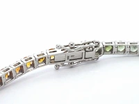 Gouden tennisarmband met 8.50 carat saffieren - afbeelding 9 van  10