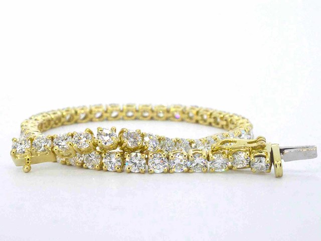 Gouden tennisarmband met briljant geslepen diamanten 7.50 carat - afbeelding 1 van  9