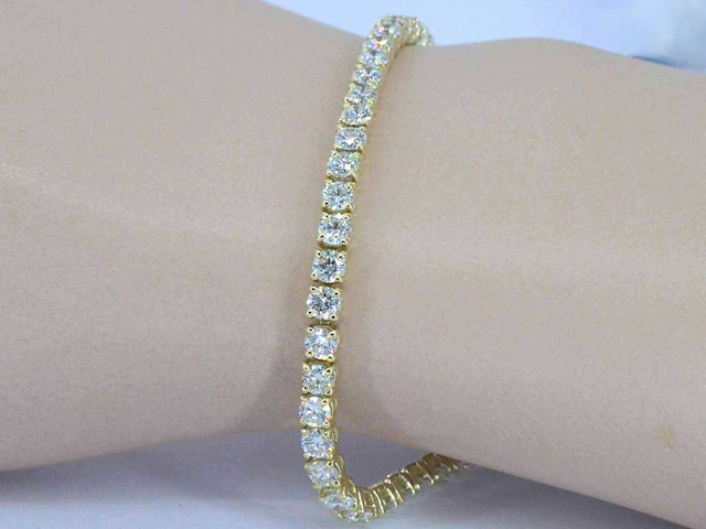 Gouden tennisarmband met briljant geslepen diamanten 7.50 carat - afbeelding 2 van  9