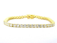 Gouden tennisarmband met briljant geslepen diamanten 7.50 carat - afbeelding 5 van  9