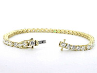 Gouden tennisarmband met briljant geslepen diamanten 7.50 carat - afbeelding 8 van  9