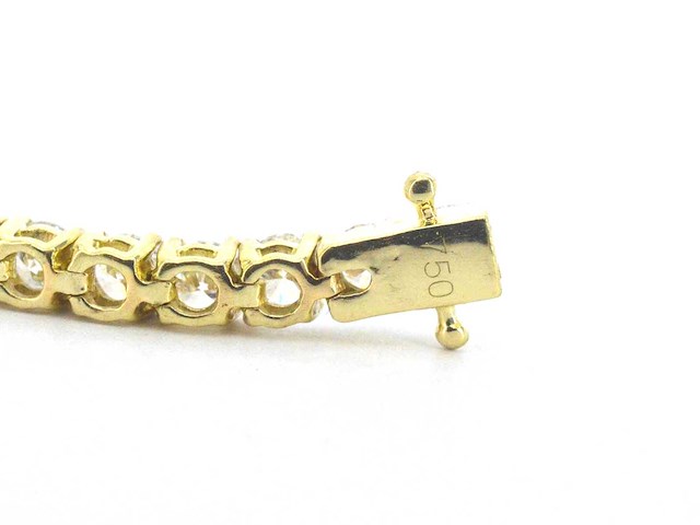 Gouden tennisarmband met briljant geslepen diamanten 7.50 carat - afbeelding 9 van  9
