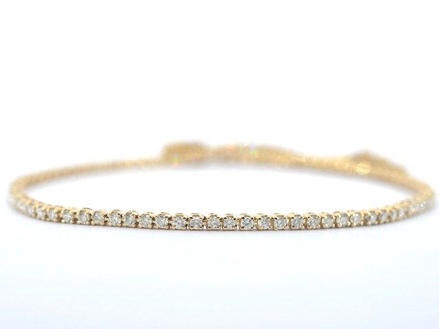 Gouden tennisarmband met diamanten 1.00 carat - afbeelding 1 van  6
